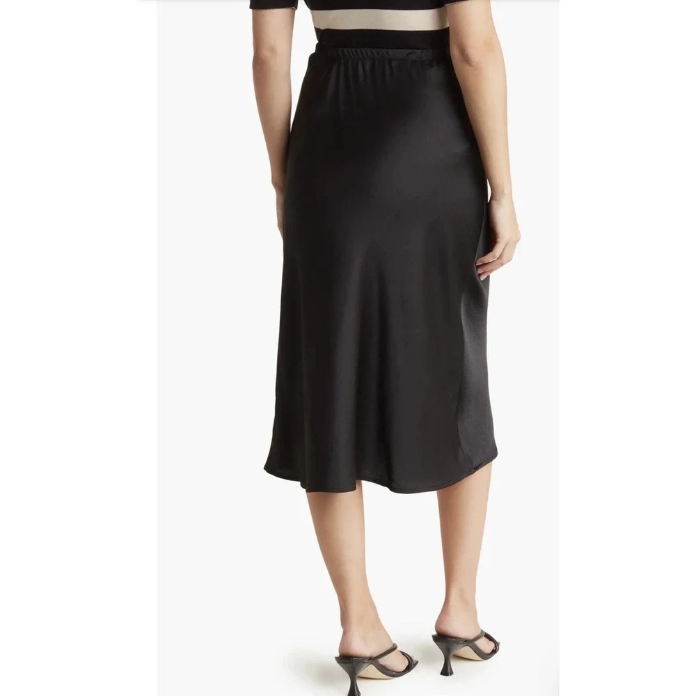 Status by Chenault Womens‎ A-line Midi Skirt in Black Size Medium